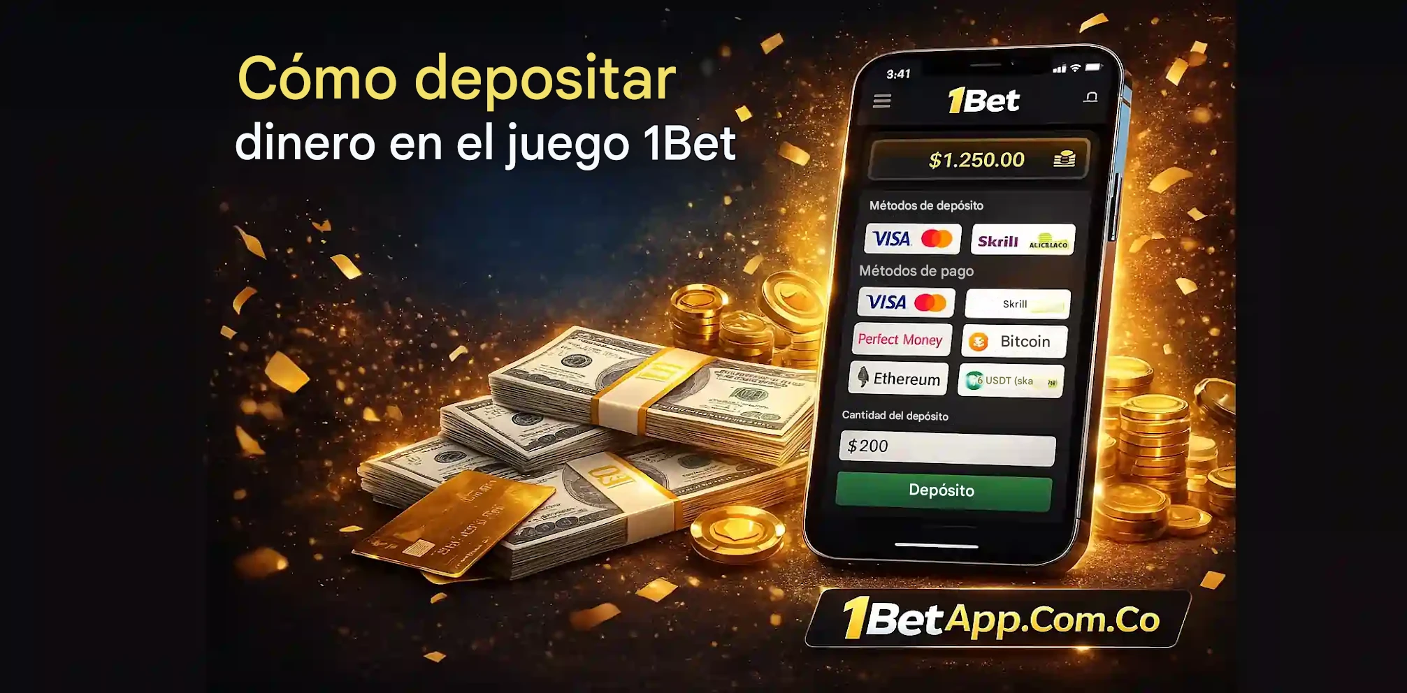 Cómo depositar dinero en 1Bet